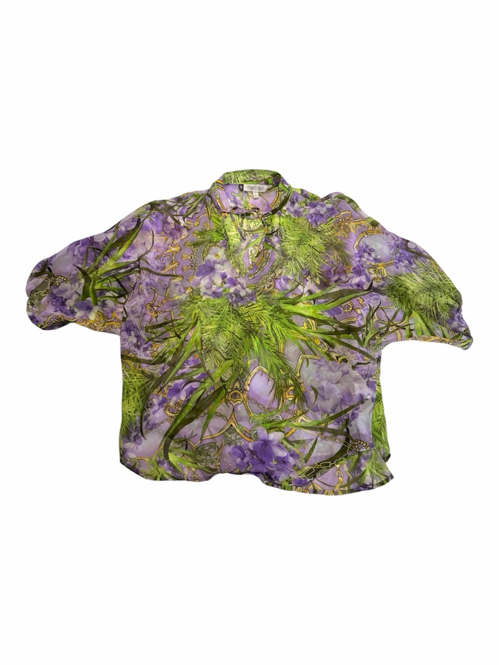 Jennifer Lopez Purple and Green Floral Blouse